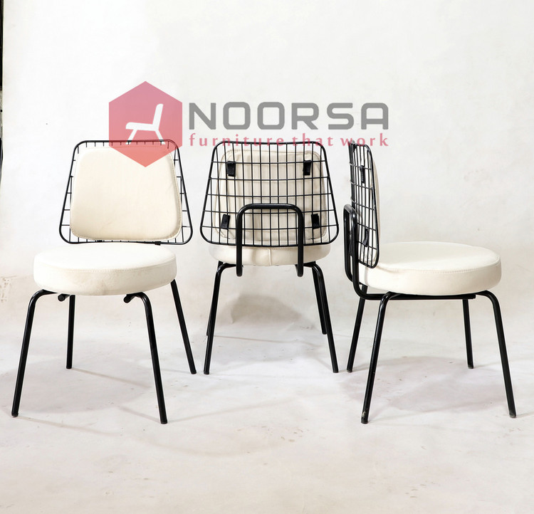 صندلی ویلسون با پشتی توری فلزی و نشیمن فومی راحت